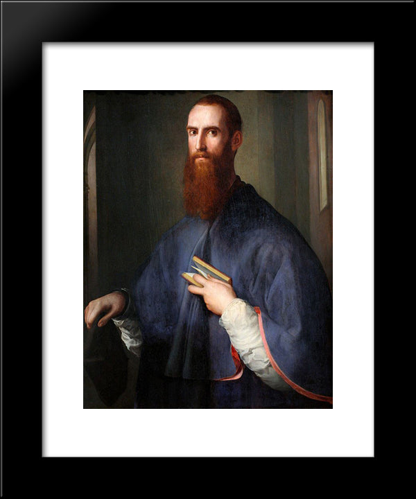 Portrait Of Niccolo Ardinghelli 20x24 Black Modern Wood Framed Art Print Poster by Pontormo, Jacopo