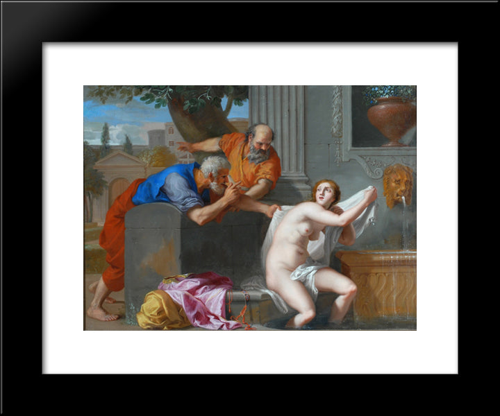 Susanna And The Elders 20x24 Black Modern Wood Framed Art Print Poster by Stella, Jacques