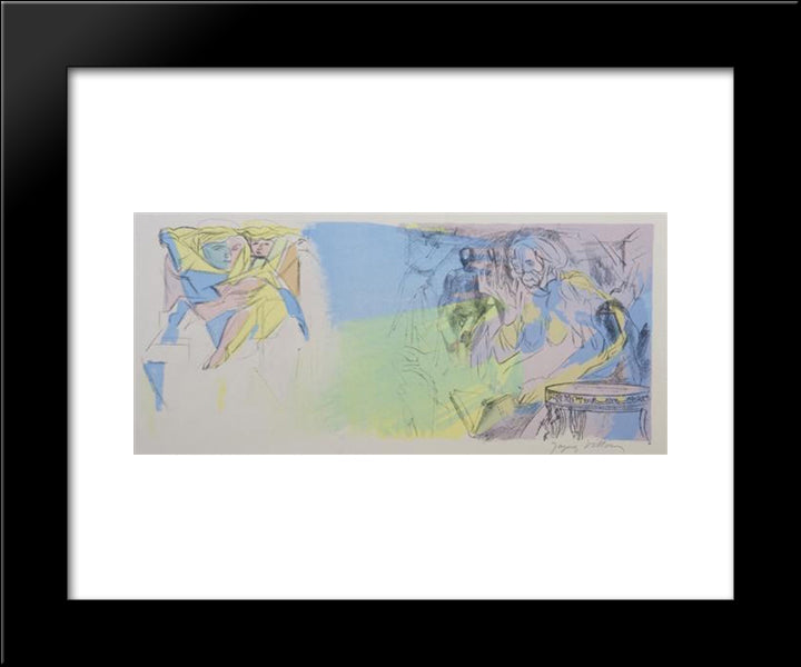 4E Bucolique, Pollion (From Les Bucoliques) 20x24 Black Modern Wood Framed Art Print Poster by Villon, Jacques