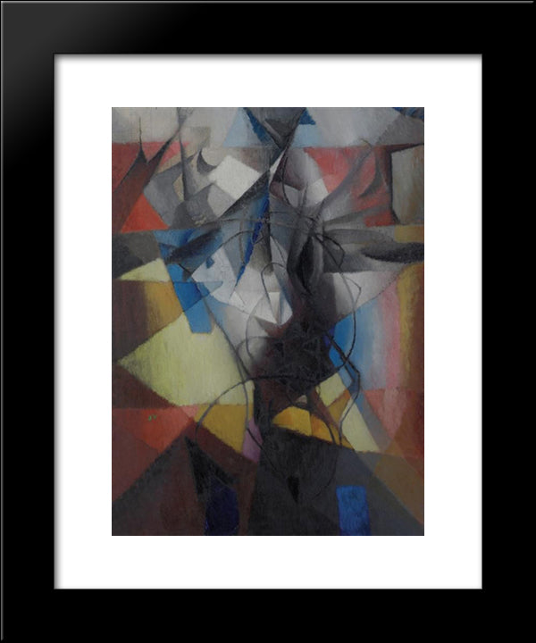 L'Acrobate 20x24 Black Modern Wood Framed Art Print Poster by Villon, Jacques