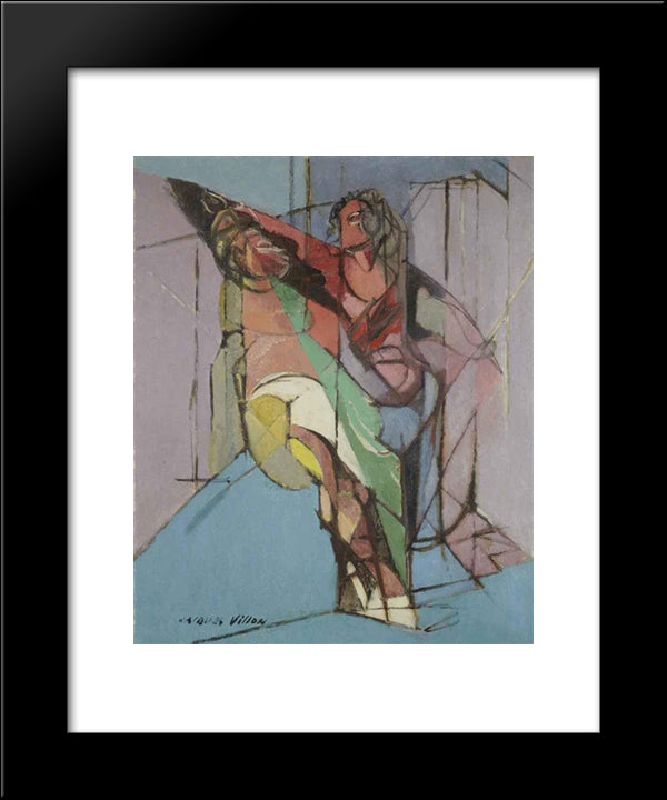 Phedre Et Hyppolite 20x24 Black Modern Wood Framed Art Print Poster by Villon, Jacques
