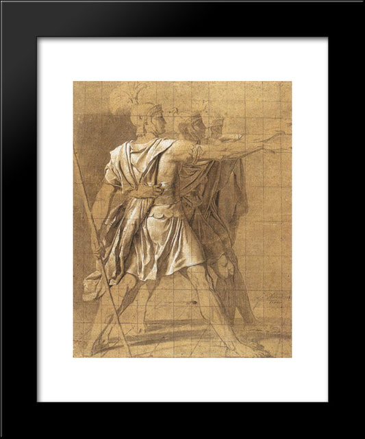 The Three Horatii Brothers 20x24 Black Modern Wood Framed Art Print Poster by David, Jacques Louis