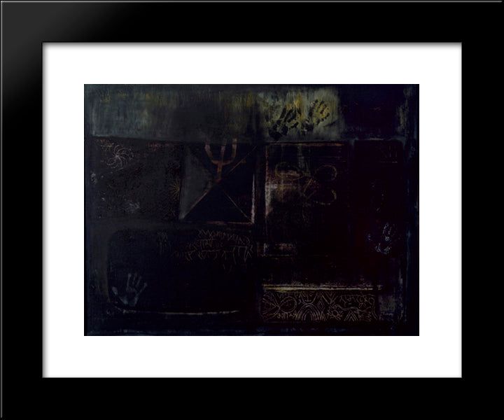 Signal Tablets 20x24 Black Modern Wood Framed Art Print Poster by Swaminathan, Jagdish
