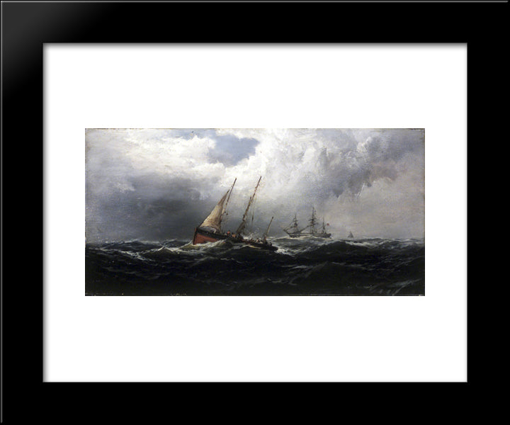 After A Gale - Wreckers 20x24 Black Modern Wood Framed Art Print Poster by Hamilton, James