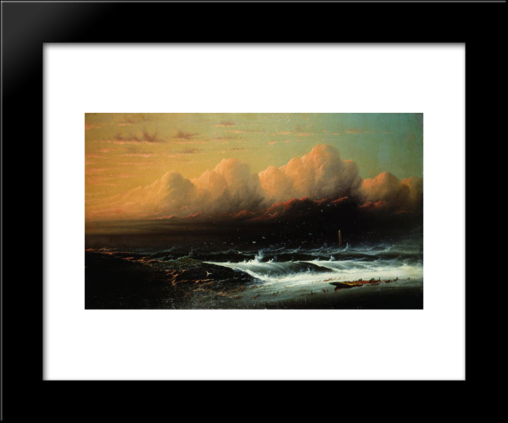 What Are The Wild Waves Saying 20x24 Black Modern Wood Framed Art Print Poster by Hamilton, James