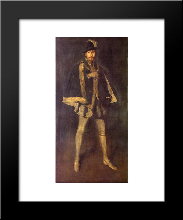 Arrangement In Black, No. 3 Sir Henry Irving As Philip Ii Of Spain 20x24 Black Modern Wood Framed Art Print Poster by Whistler, James McNeill