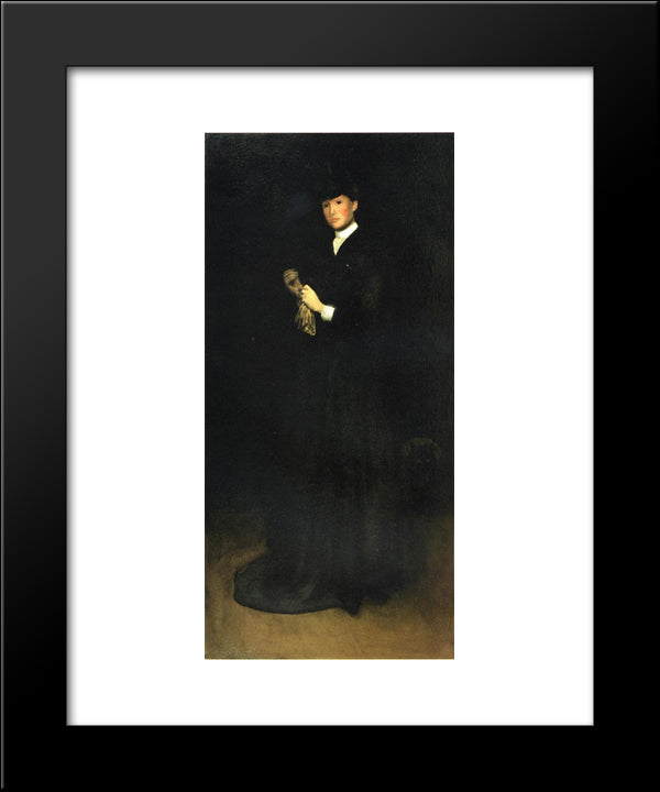 Arrangement In Black, No. 8 Portrait Of Mrs. Cassatt 20x24 Black Modern Wood Framed Art Print Poster by Whistler, James McNeill
