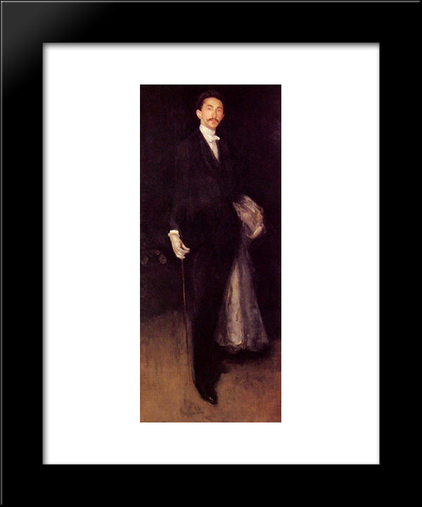 Arrangement In Black And Gold 20x24 Black Modern Wood Framed Art Print Poster by Whistler, James McNeill