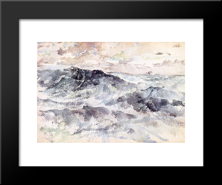 Arrangement In Blue And Silver - The Great Sea 20x24 Black Modern Wood Framed Art Print Poster by Whistler, James McNeill