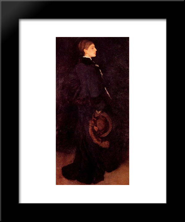 Arrangement In Brown And Black Portrait Of Miss Rosa Corder 20x24 Black Modern Wood Framed Art Print Poster by Whistler, James McNeill