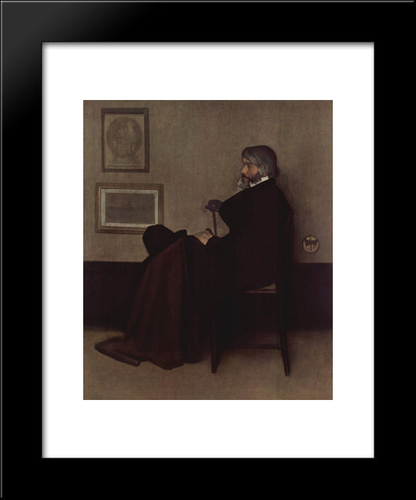 Arrangement In Grey And Black, No.2 Portrait Of Thomas Carlyle 20x24 Black Modern Wood Framed Art Print Poster by Whistler, James McNeill