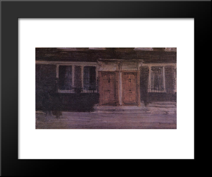 Chelsea Houses 20x24 Black Modern Wood Framed Art Print Poster by Whistler, James McNeill