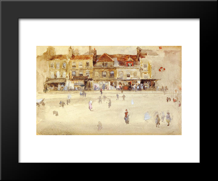 Chelsea Shops 20x24 Black Modern Wood Framed Art Print Poster by Whistler, James McNeill