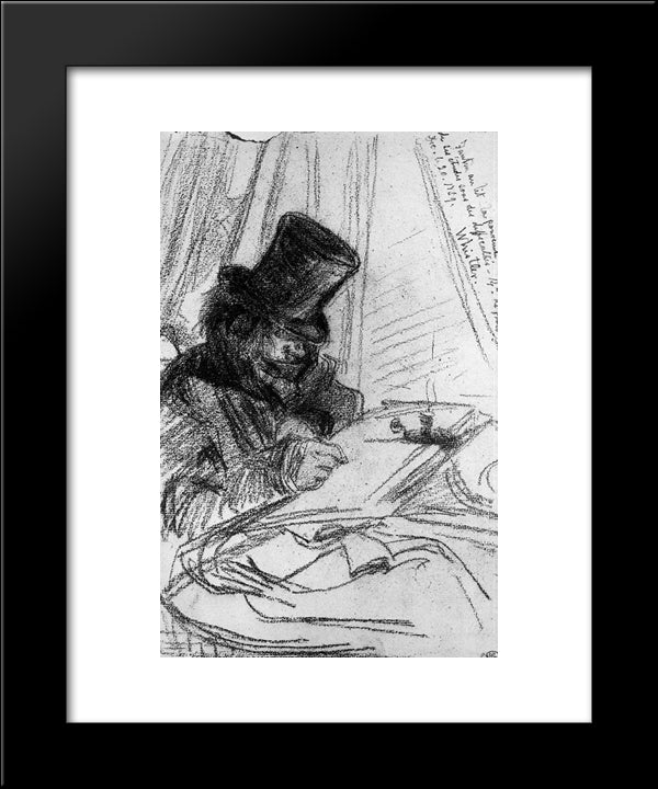 Fantin Latour Drawing Sun 20x24 Black Modern Wood Framed Art Print Poster by Whistler, James McNeill