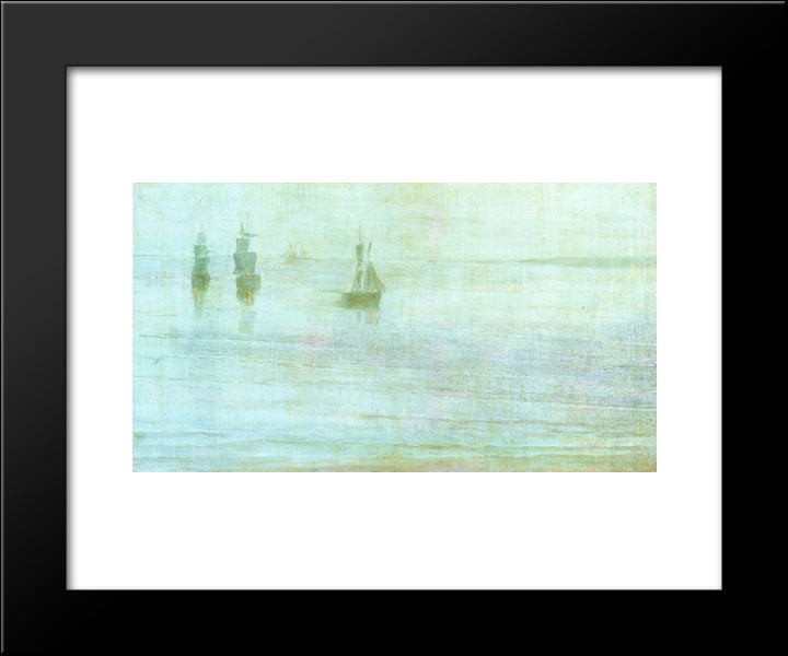 Nocturne - The Solent 20x24 Black Modern Wood Framed Art Print Poster by Whistler, James McNeill