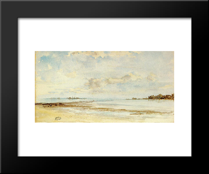 Note In Blue And Opal 20x24 Black Modern Wood Framed Art Print Poster by Whistler, James McNeill