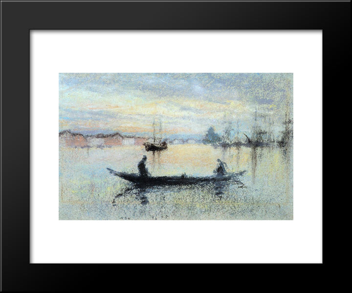 Note In Flesh Colour The Guidecca 20x24 Black Modern Wood Framed Art Print Poster by Whistler, James McNeill