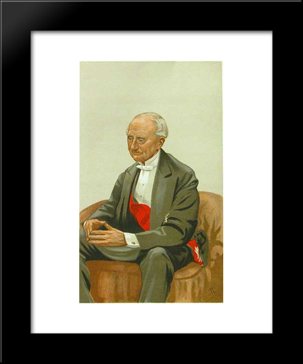 Caricature Of Admiral Sir Hastings Reginald Yelverton 20x24 Black Modern Wood Framed Art Print Poster by Tissot, James