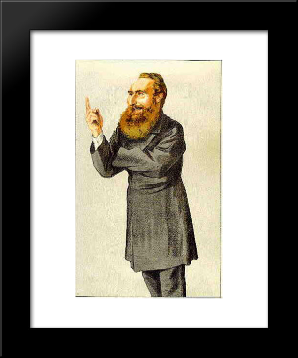 Caricature Of Anthony John Mundella 20x24 Black Modern Wood Framed Art Print Poster by Tissot, James