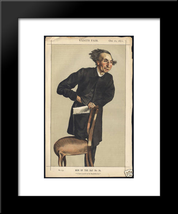 Caricature Of Charles Voysey 20x24 Black Modern Wood Framed Art Print Poster by Tissot, James