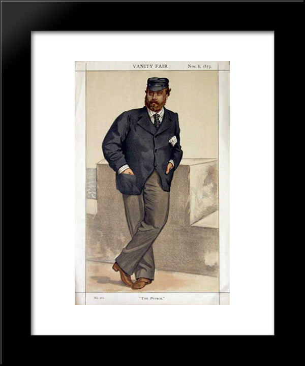 Caricature Of Edward, Prince Of Wales 20x24 Black Modern Wood Framed Art Print Poster by Tissot, James