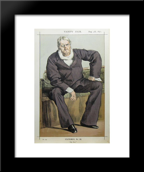 Caricature Of George William Pierrepont Bentinck M.P. 20x24 Black Modern Wood Framed Art Print Poster by Tissot, James