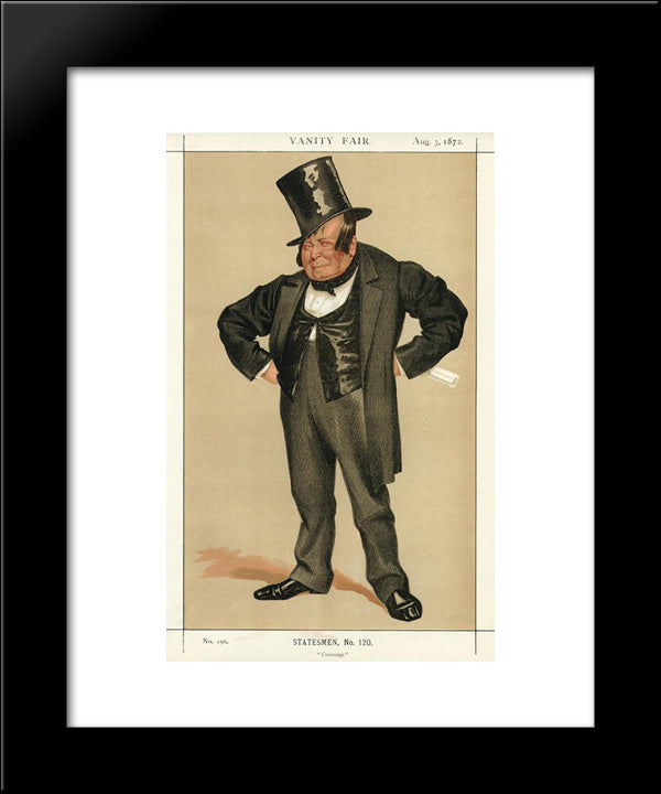 Caricature Of James Delahunty M.P. 20x24 Black Modern Wood Framed Art Print Poster by Tissot, James