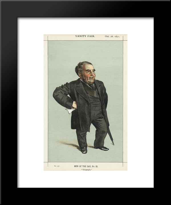 Caricature Of John Pender 20x24 Black Modern Wood Framed Art Print Poster by Tissot, James