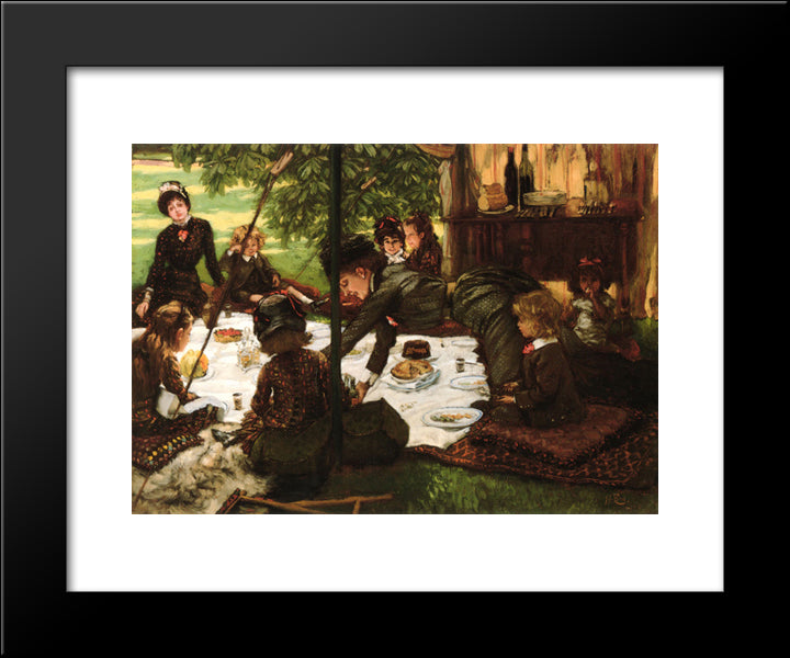 Children'S Party 20x24 Black Modern Wood Framed Art Print Poster by Tissot, James