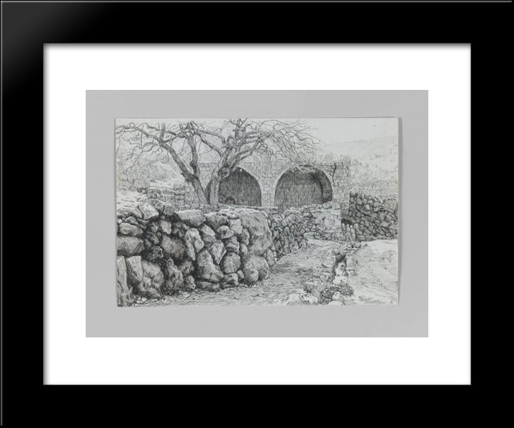 Fountain Of The Virgin At Ain Karim 20x24 Black Modern Wood Framed Art Print Poster by Tissot, James