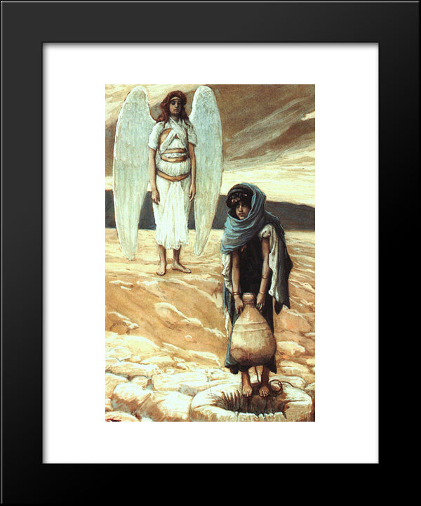 Hagar And The Angel In The Desert 20x24 Black Modern Wood Framed Art Print Poster by Tissot, James