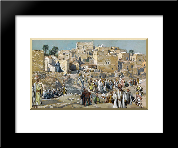 He Went Through The Villages On The Way To Jerusalem 20x24 Black Modern Wood Framed Art Print Poster by Tissot, James
