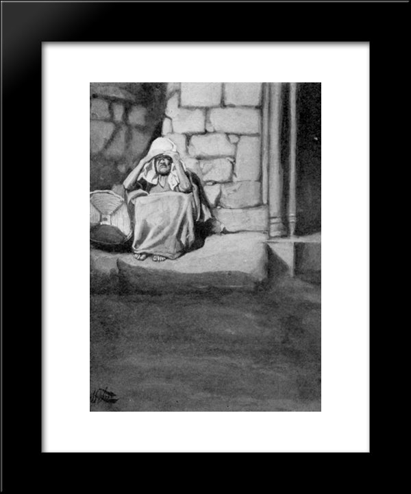 Miriam Shut Out From The Camp 20x24 Black Modern Wood Framed Art Print Poster by Tissot, James