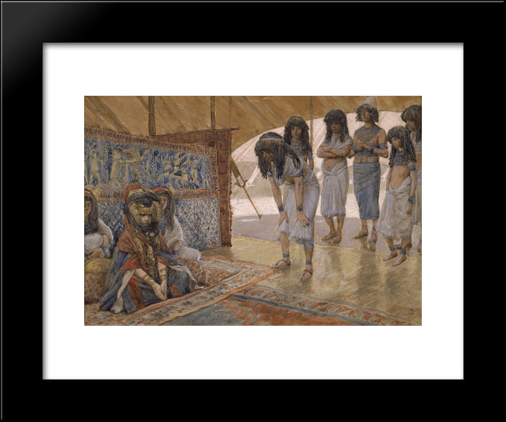 Sarai Is Taken To Pharaoh'S Palace 20x24 Black Modern Wood Framed Art Print Poster by Tissot, James