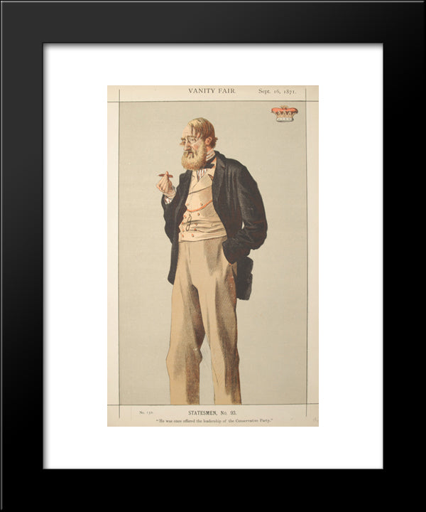Statesmen No.930 Caricature Of The Duke Of Rutland 20x24 Black Modern Wood Framed Art Print Poster by Tissot, James
