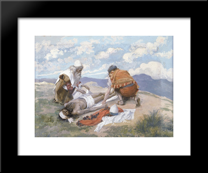 The Death Of Aaron 20x24 Black Modern Wood Framed Art Print Poster by Tissot, James
