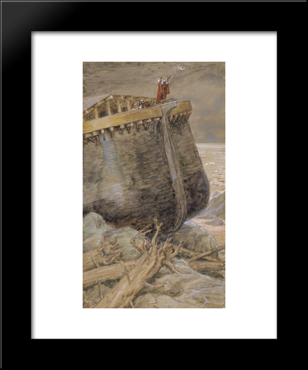 The Dove Returns To Noah 20x24 Black Modern Wood Framed Art Print Poster by Tissot, James