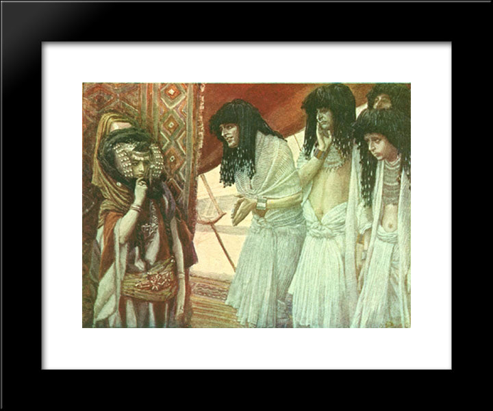 The Egyptians Admire Sarai'S Beauty 20x24 Black Modern Wood Framed Art Print Poster by Tissot, James