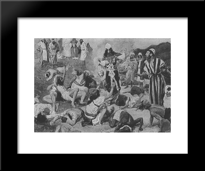 The Fire Of Atonement 20x24 Black Modern Wood Framed Art Print Poster by Tissot, James