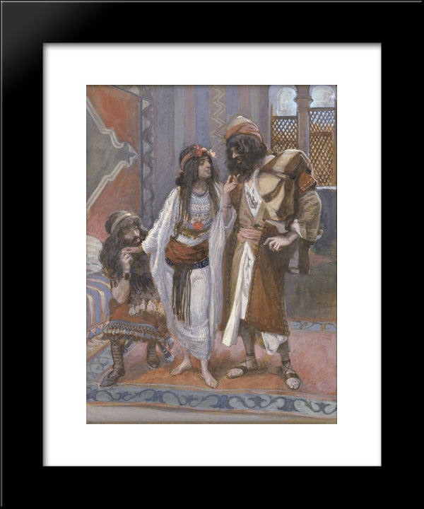 The Harlot Of Jericho And The Two Spies 20x24 Black Modern Wood Framed Art Print Poster by Tissot, James