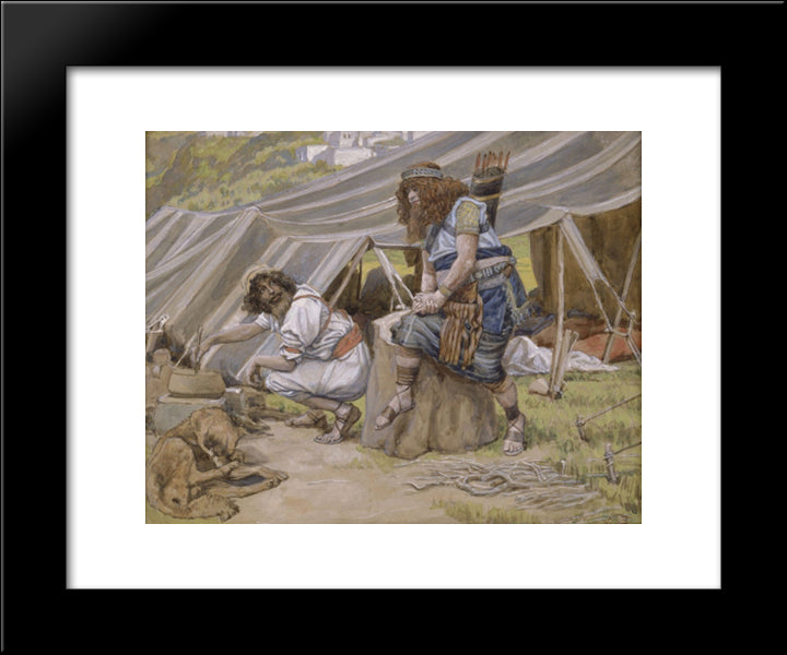 The Mess Of Pottage 20x24 Black Modern Wood Framed Art Print Poster by Tissot, James