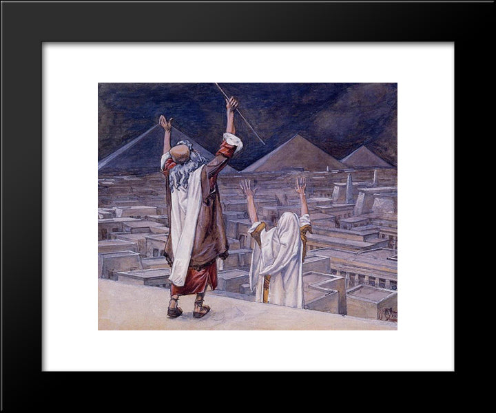 The Plague Of Locusts 20x24 Black Modern Wood Framed Art Print Poster by Tissot, James