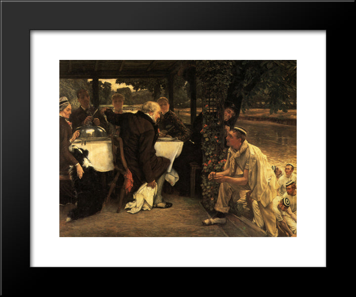 The Prodigal Son In Modern Life, The Fatted Calf 20x24 Black Modern Wood Framed Art Print Poster by Tissot, James