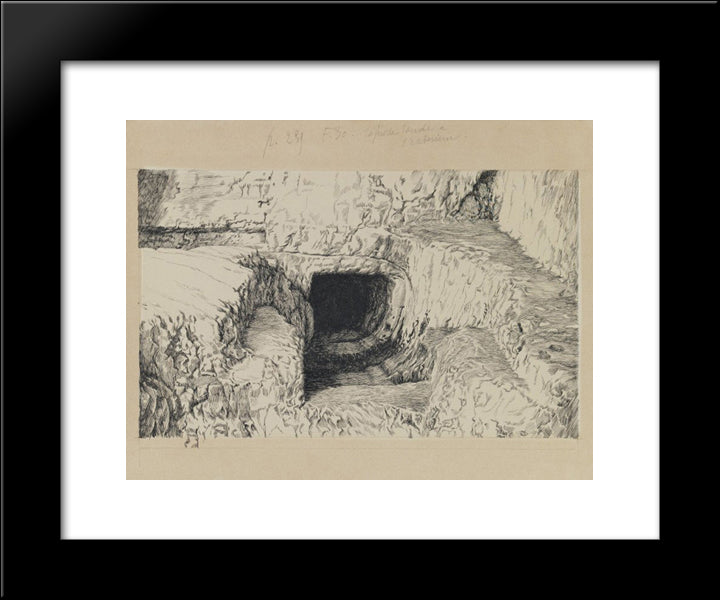 The Round Stone Seen From The Exterior 20x24 Black Modern Wood Framed Art Print Poster by Tissot, James