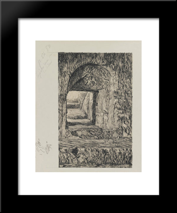 The Round Stone Seen From The Interior 20x24 Black Modern Wood Framed Art Print Poster by Tissot, James