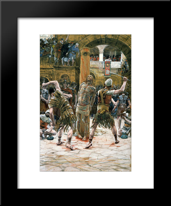 The Scourging On The Front (La Flagellation De Face) 20x24 Black Modern Wood Framed Art Print Poster by Tissot, James
