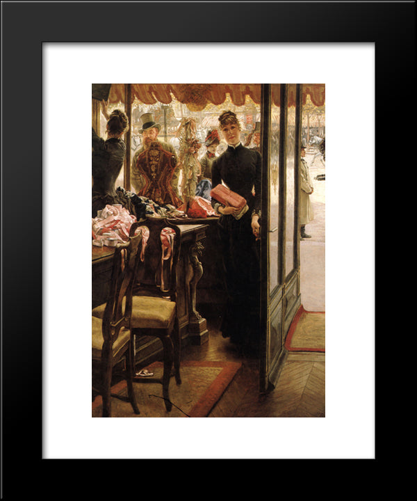 The Shop Girl 20x24 Black Modern Wood Framed Art Print Poster by Tissot, James