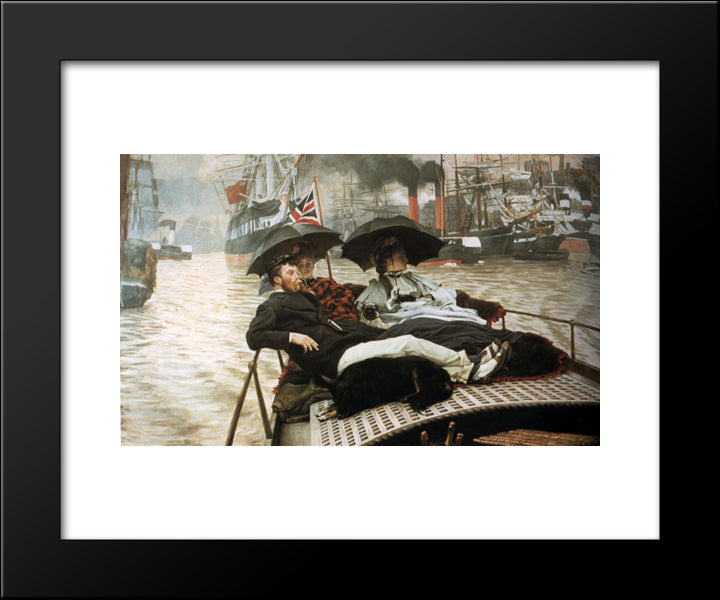 The Thames 20x24 Black Modern Wood Framed Art Print Poster by Tissot, James