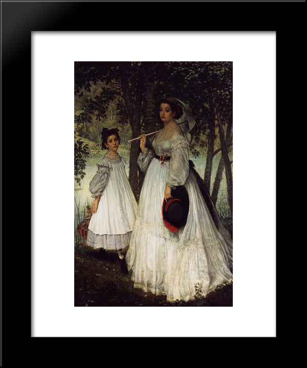 The Two Sisters Portrait 20x24 Black Modern Wood Framed Art Print Poster by Tissot, James