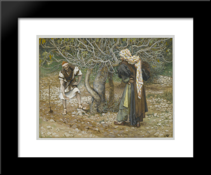 The Vine Dresser And The Fig Tree (Le Vigneron Et Le Figuier) 20x24 Black Modern Wood Framed Art Print Poster by Tissot, James